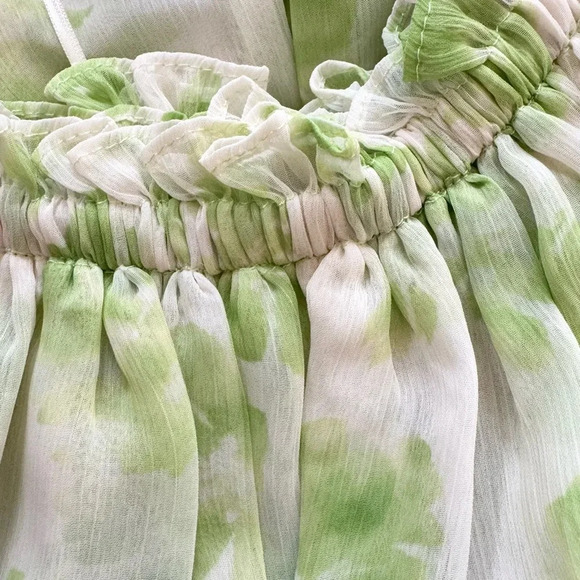 Misa Rumi One Shoulder Asymmetric Ruffle Floral Print Chiffon Dress Size S NWT - Picture 10 of 13